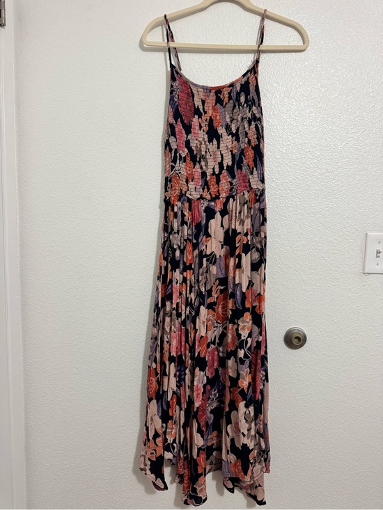 Whispers Dresses & Skirts - Floral Smocked Maxi Dress in Black, Navy and Pink